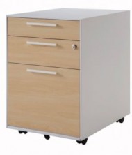 Alto Metal And Melamine Mobile Ped 410 W. White Metal With MM1 Or MM2 Drawers